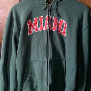 University of Miami Nike zip-up hoodie.